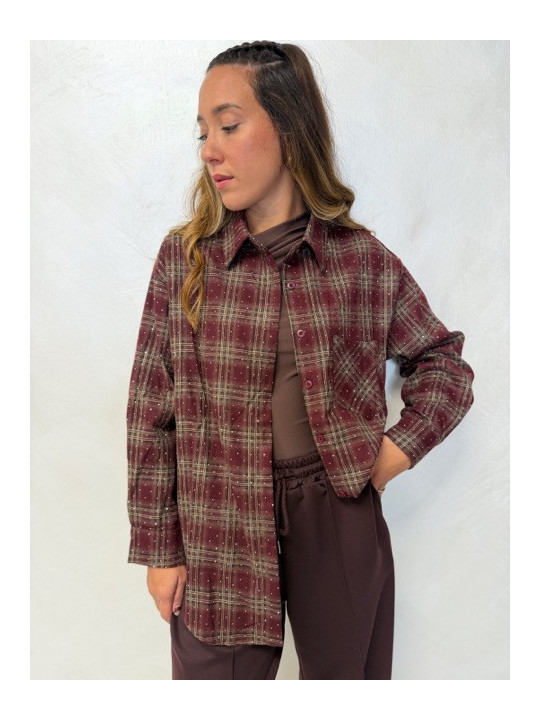 Camicia a quadri bordeaux Marcela