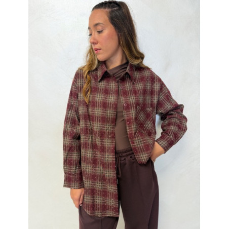Camicia a quadri bordeaux Marcela