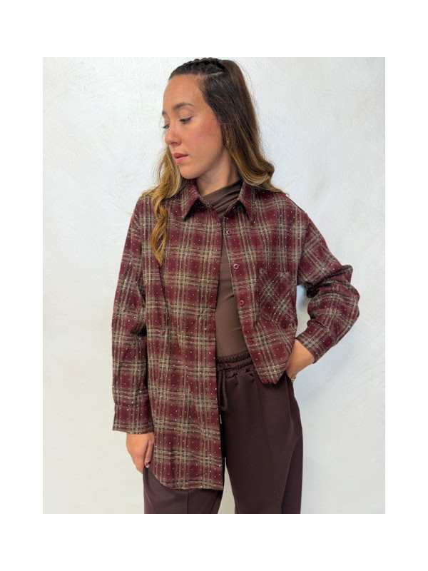 Camicia a quadri bordeaux Marcela
