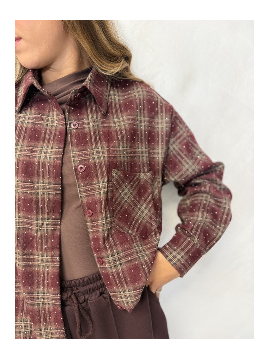 Camicia a quadri bordeaux Marcela