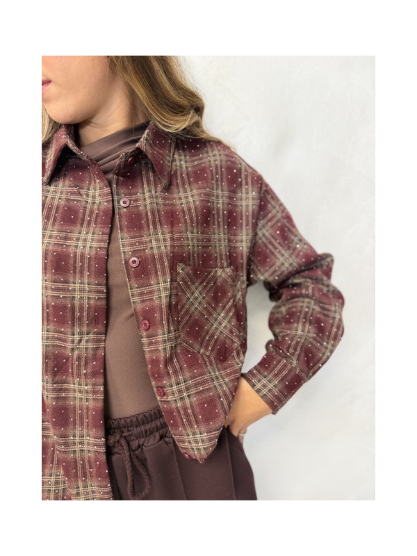 Camicia a quadri bordeaux Marcela