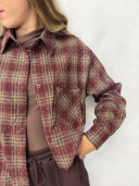Camicia a quadri bordeaux Marcela