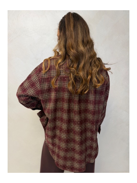 Camicia a quadri bordeaux Marcela