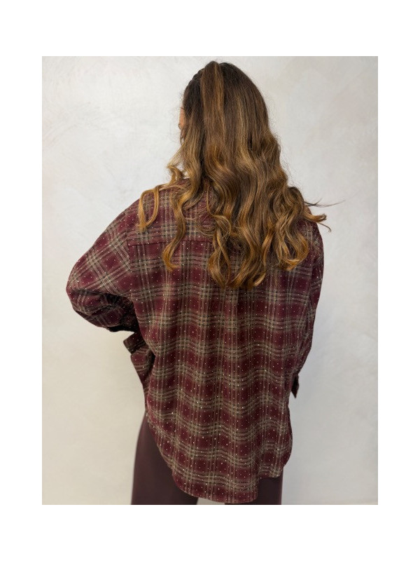 Camicia a quadri bordeaux Marcela